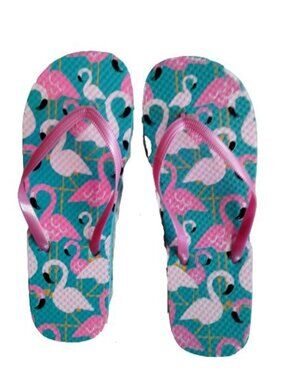 Pink Flamingo Flip Flops Sandal Womens Medium M Size 7 8